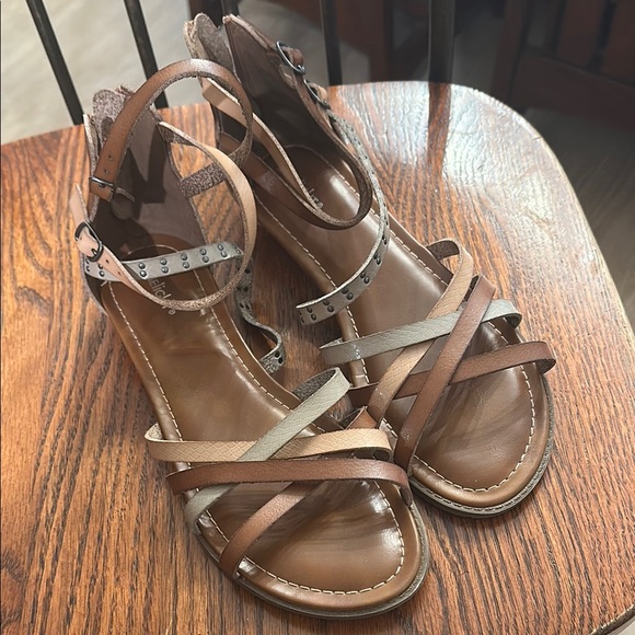 Limelight Brown and Cream Strappy Sandals - Picture 1 of 2